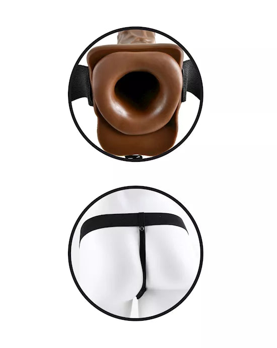Fetish Fantasy Series 7 Inch Vibrating Hollow Strap-On with Balls