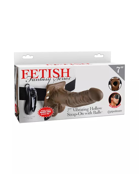 Fetish Fantasy Series 7 Inch Vibrating Hollow Strap-On with Balls