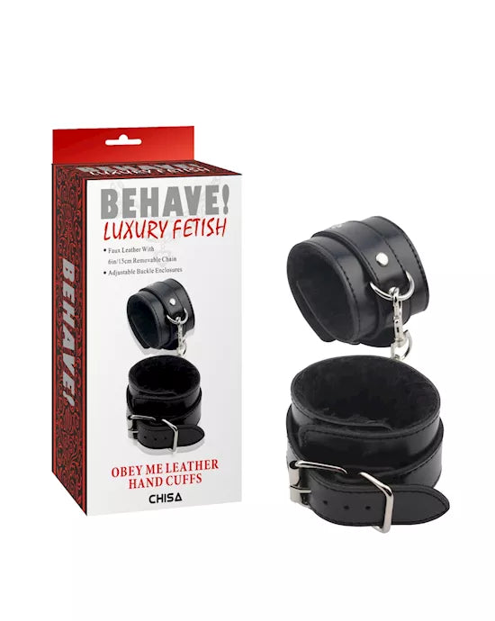 Obey Me Leather Handcuffs