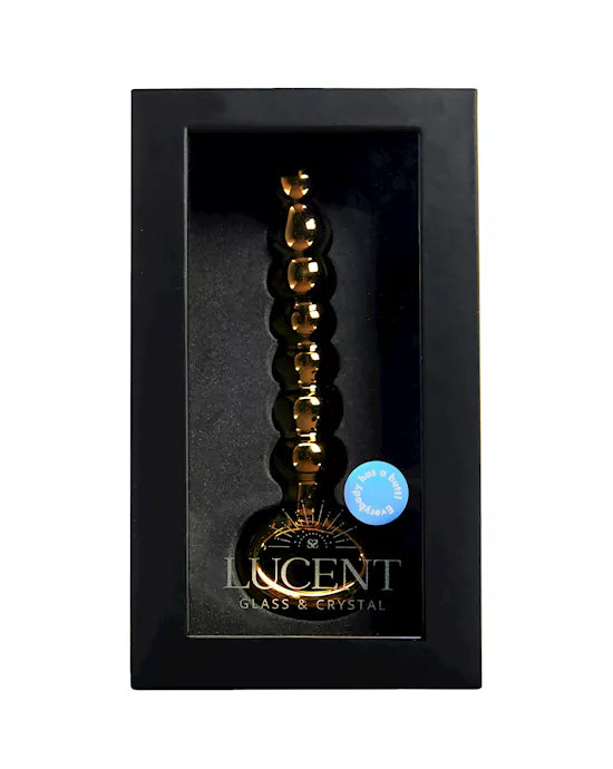 Lucent Magique Gold Glass Beaded Butt Plug