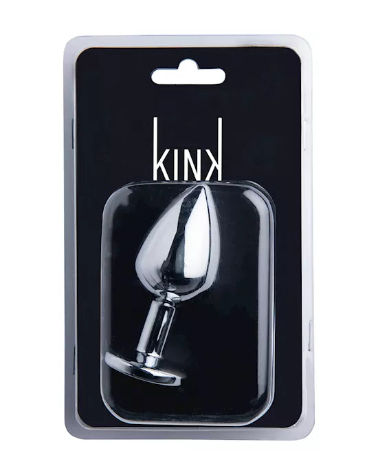 Kink Range Alloy Love Heart Gemmed Butt Plug - 2.7 Inch - Black Gem