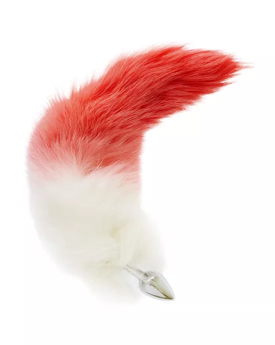 Kink Range Tail Butt Plug - 2.9 Inches - Red White tail