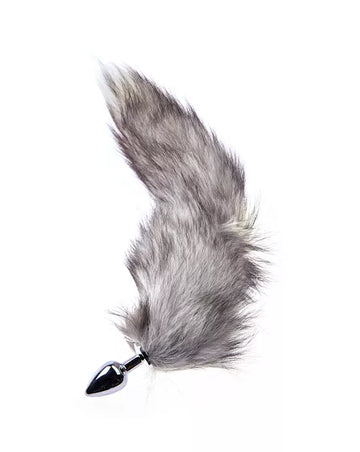 Kink Range Tail Butt Plug - 2.9 Inches - Grey tail