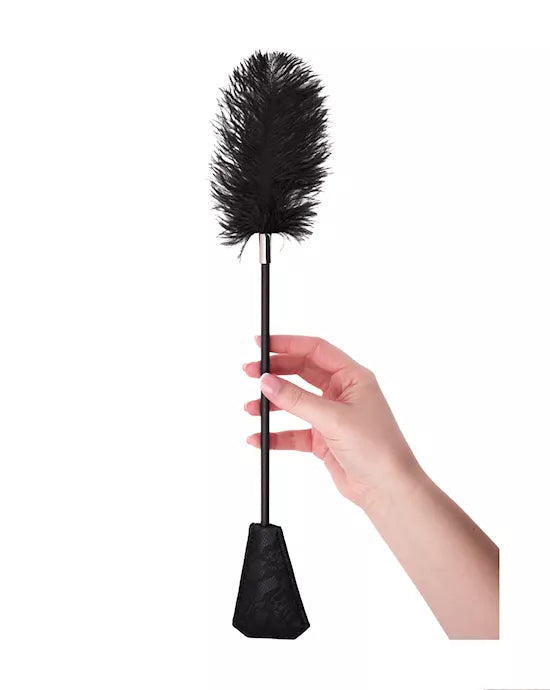 Ostrich Feather and Lace Paddle