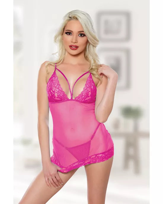 Allure Blush Me Babydoll and G-string Set