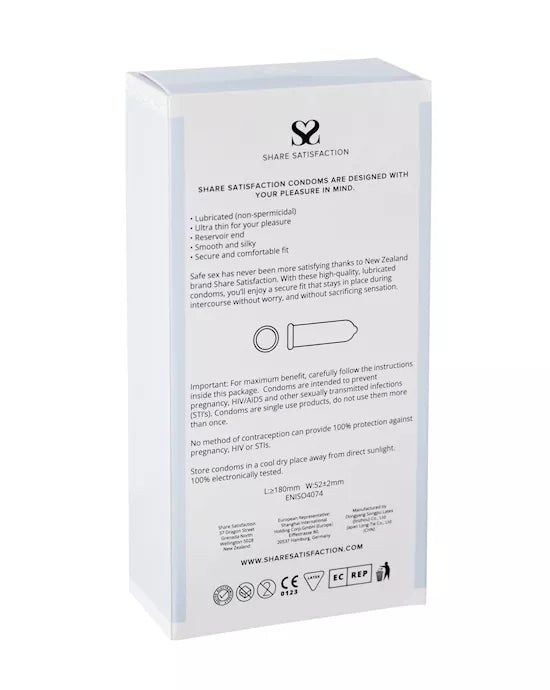 Share Satisfaction Ultra Thin Condoms - 12 Pack