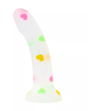 Nood Colours Love Heart Confetti Silicone Dildo