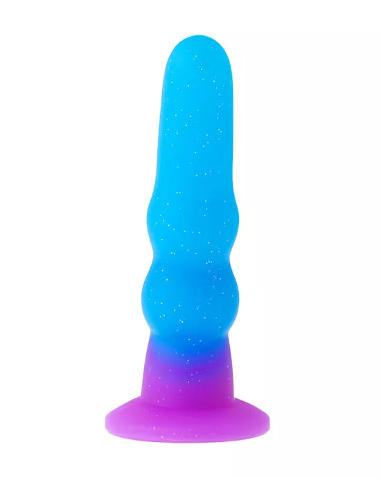 Nood Colours Glitter Rippled Dildo side view